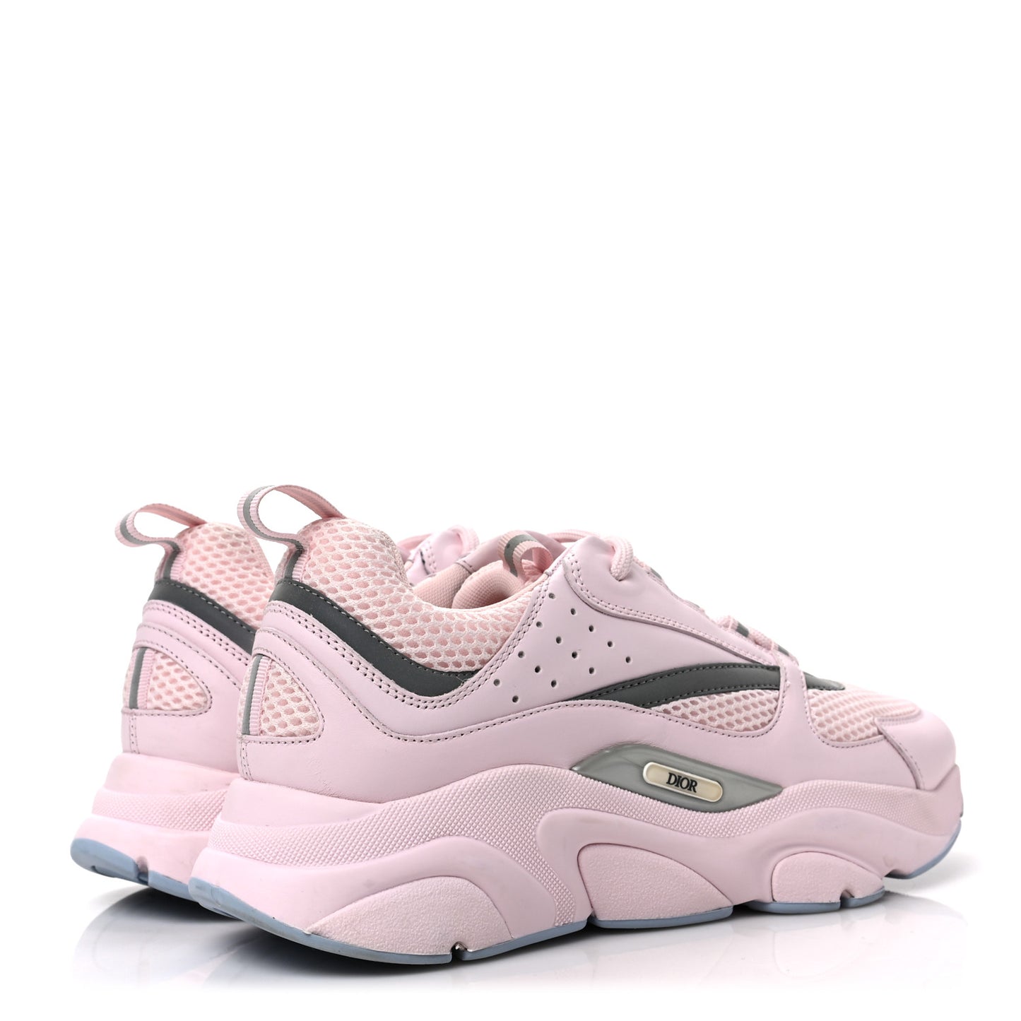 Technical Mesh Calfskin Mens B22 Sneakers 43 Pink