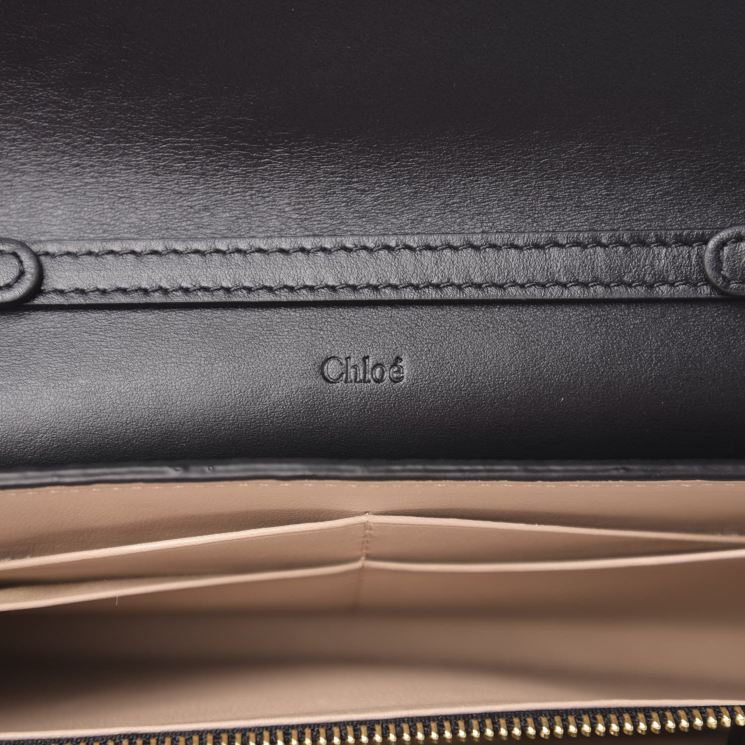 Chloe Shiny Grained Calfskin Aby Wallet on Chain Black 5 of 9