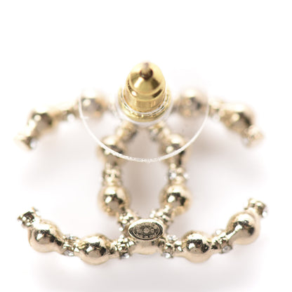 Chanel Pearl Crystal Nefertiti CC Earrings Gold 4 of 5