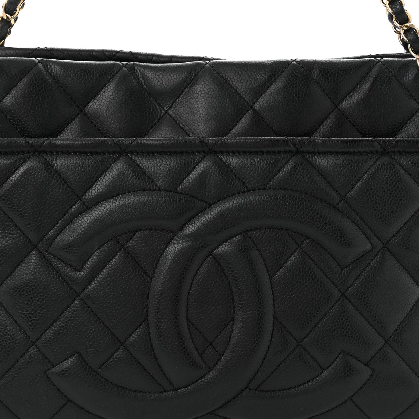 Caviar Quilted Timeless CC Soft Tote Black