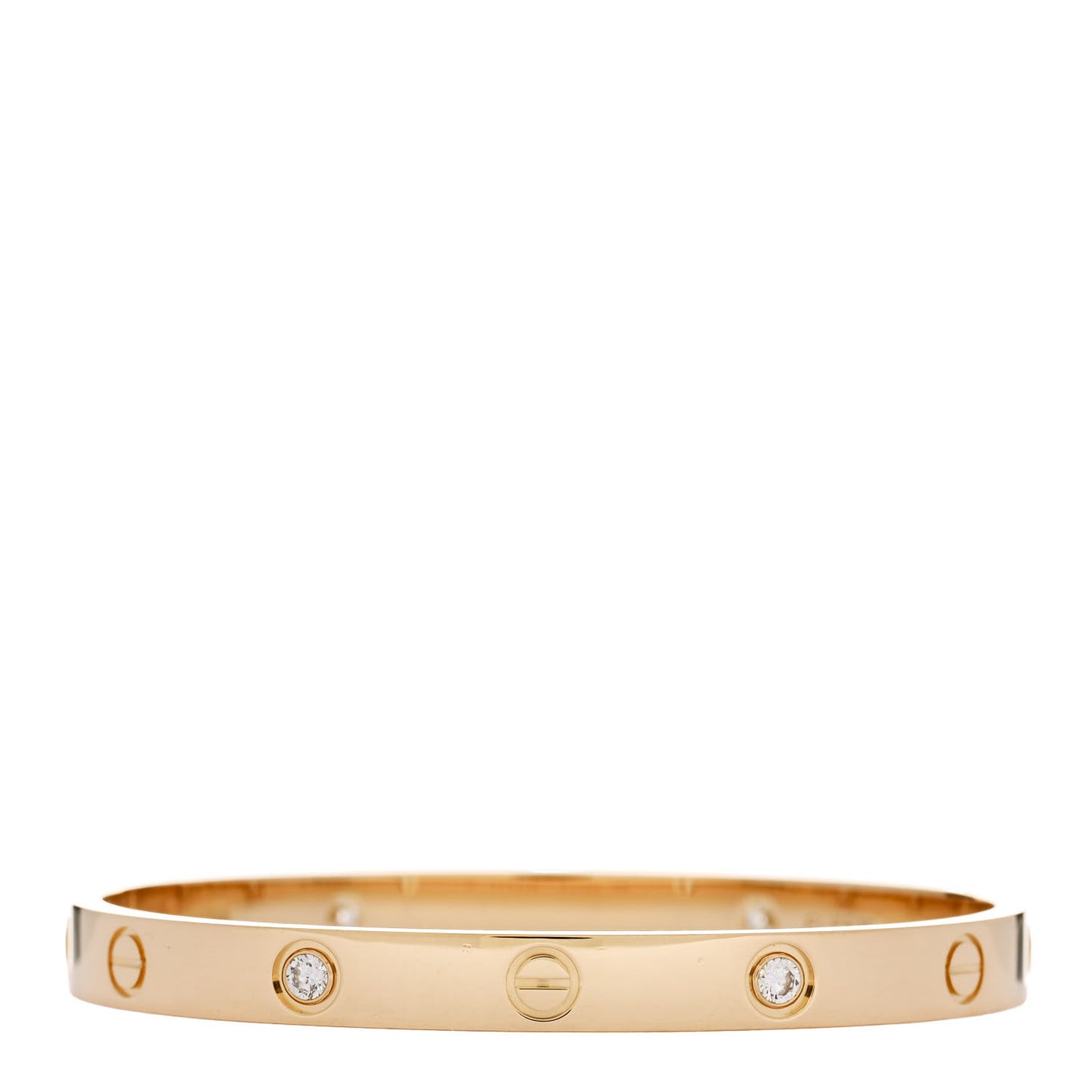 18K Yellow Gold 4 Diamond LOVE Bracelet 17