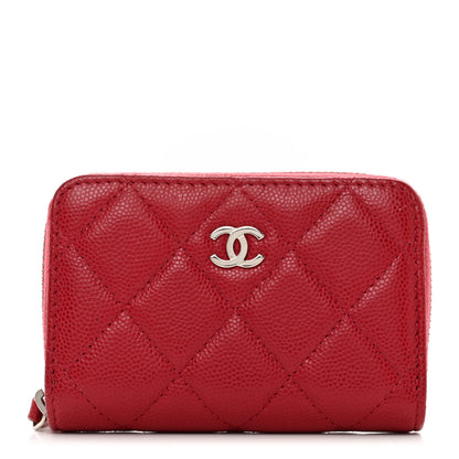 Chanel Caviar Quilted Zip Coin Purse Dark Pink 1 of 8