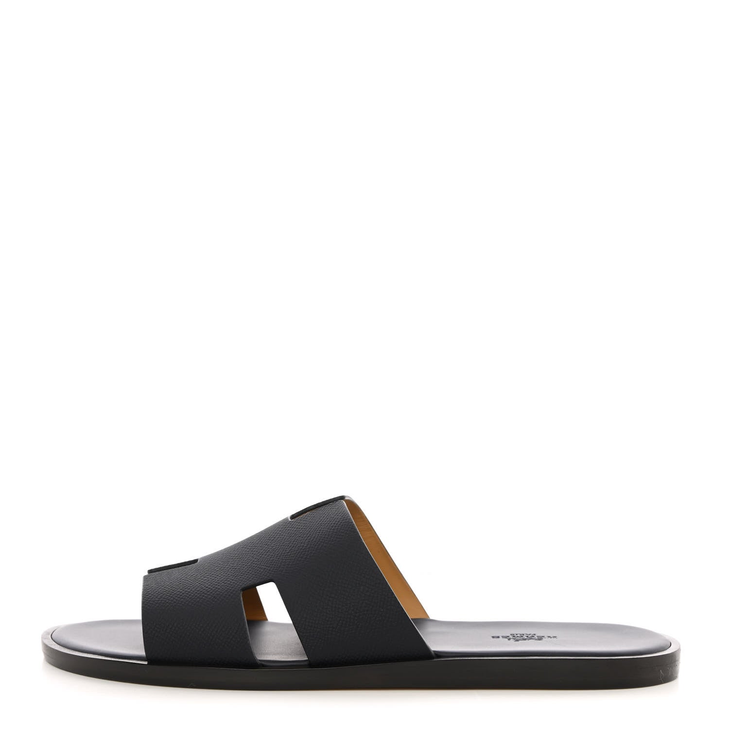 Hermes Calfskin Mens Izmir Sandals 43 Black 1 of 11
