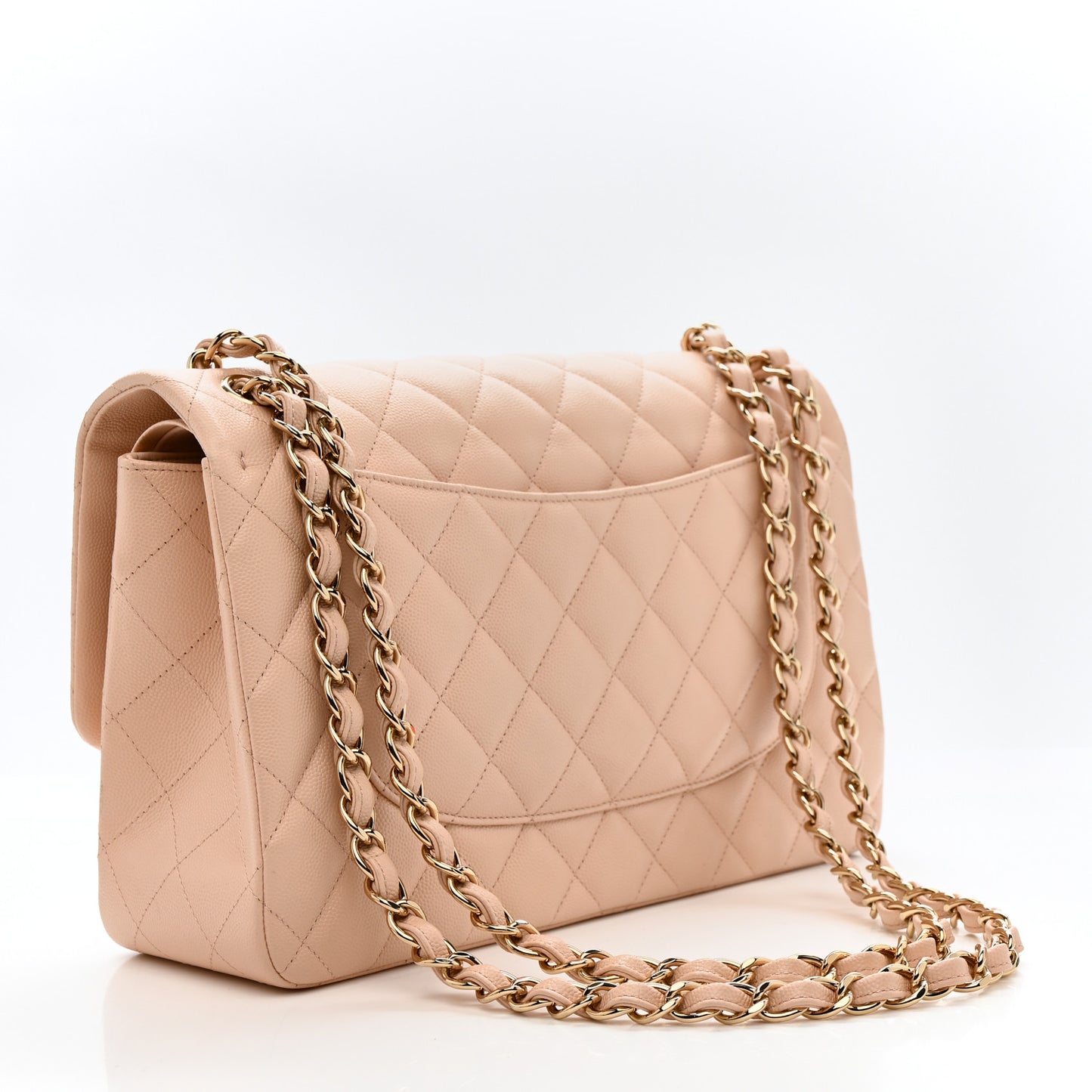 Caviar Quilted Jumbo Double Flap Light Pink