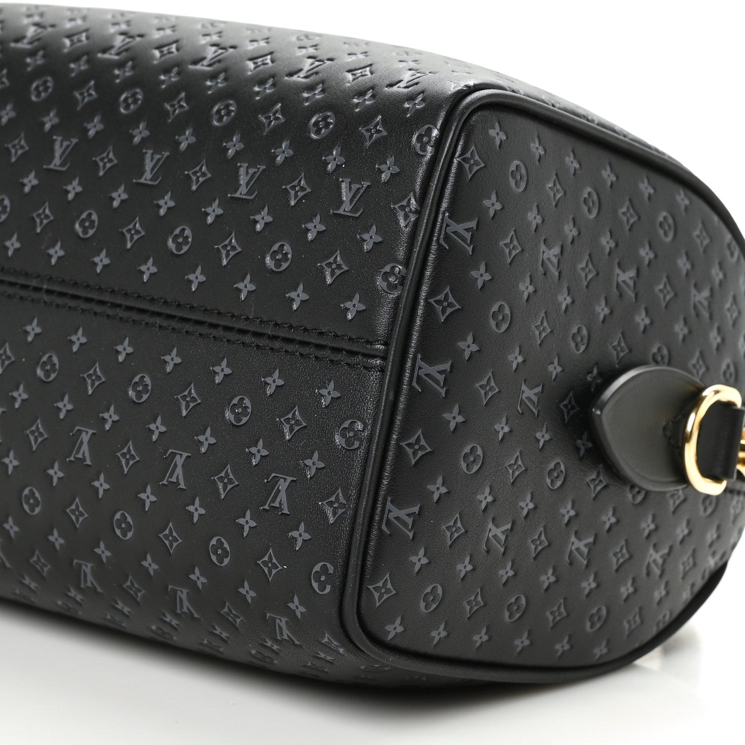 Louis Vuitton Calfskin Nanogram Embossed Speedy 20 Black 8 of 8