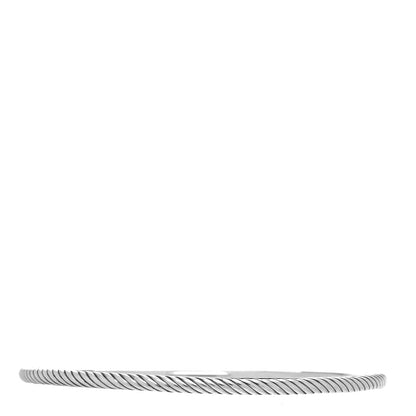 David Yurman Sterling Silver 3mm Cable Classics Bangle Bracelet 1 of 4
