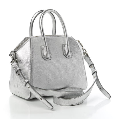 Givenchy Metallic Sugar Goatskin Mini Antigona Silver 3 of 10