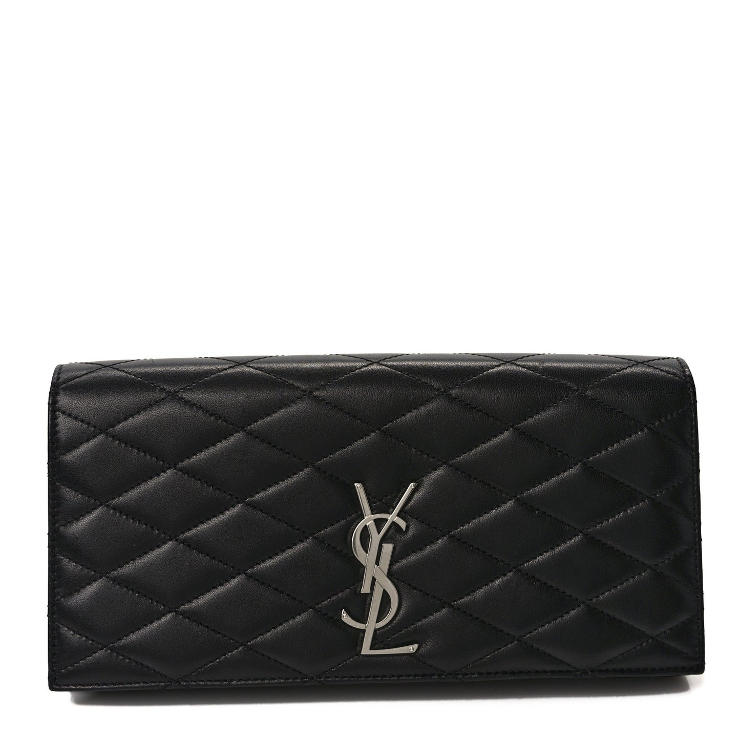 Lambskin Quilted Kate Clutch Black