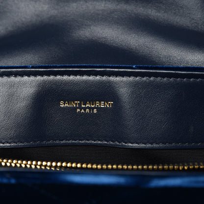 Saint Laurent Velvet Y Quilted Monogram Small Loulou Chain Satchel Medium Blue 7 of 7
