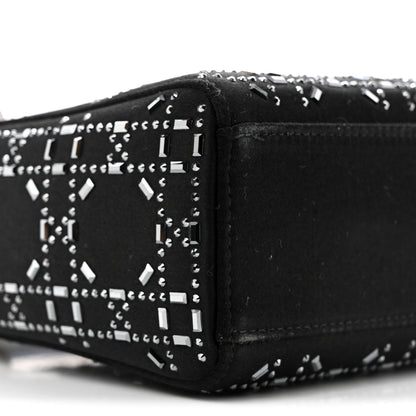 Christian Dior Satin Crystal Cannage Mini Lady Dior Black 17 of 25