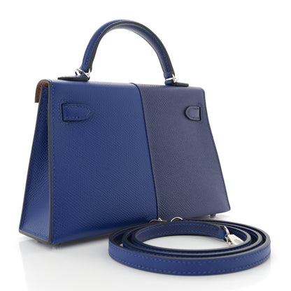 Hermes Epsom Casaque Mini Kelly Sellier 20 Bleu Encre Bleu Electrique Gold 3 of 11