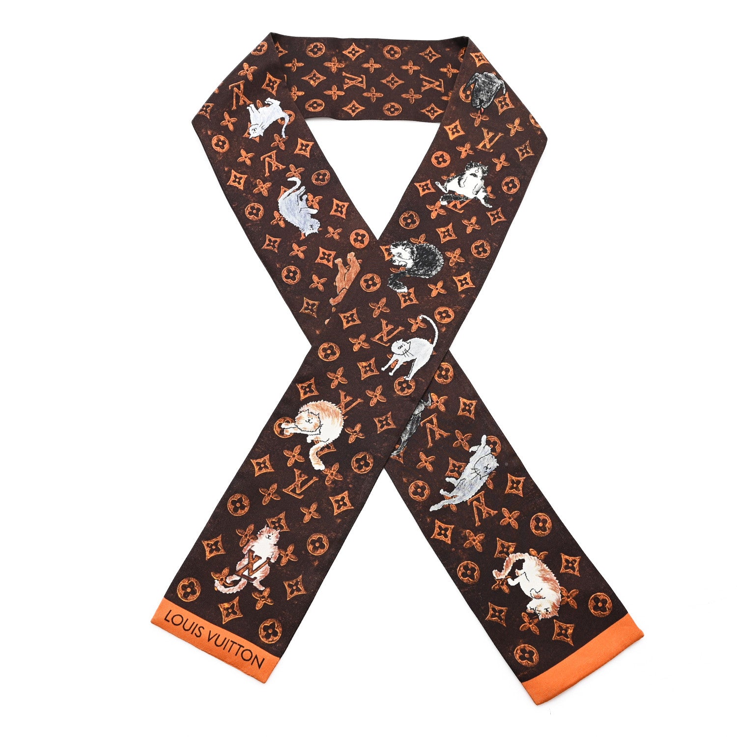 Louis Vuitton Silk Catogram Classic Bandeau Marron 1 of 3