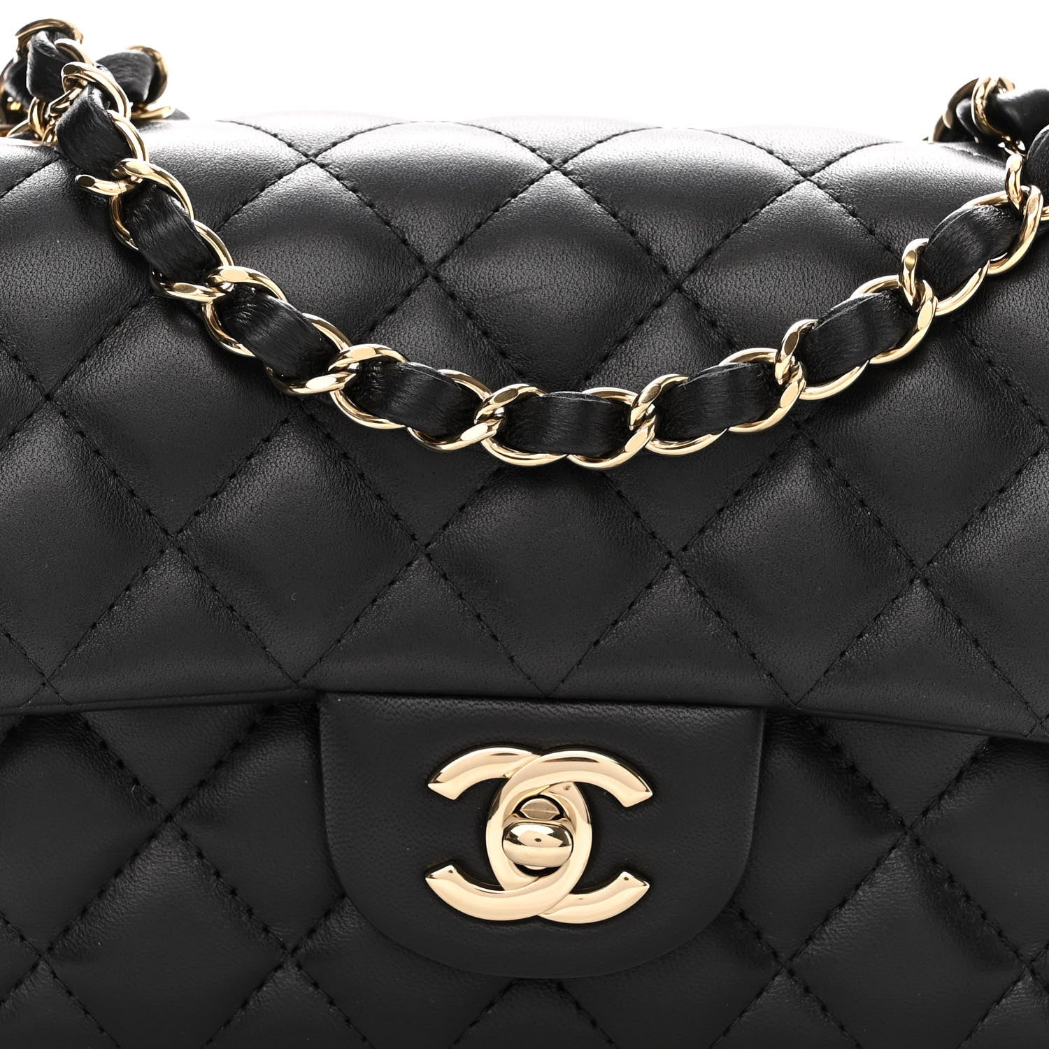 Chanel Lambskin Quilted Mini Rectangular Flap Black 7 of 10