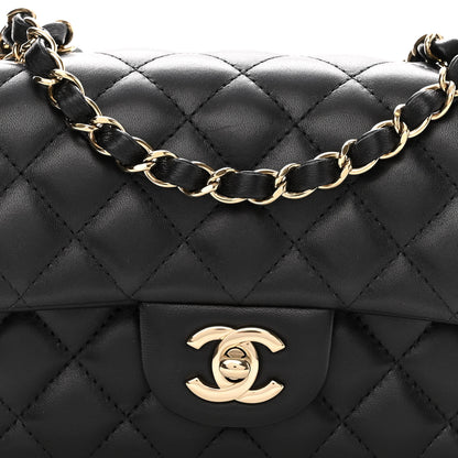 Chanel Lambskin Quilted Mini Rectangular Flap Black 7 of 10