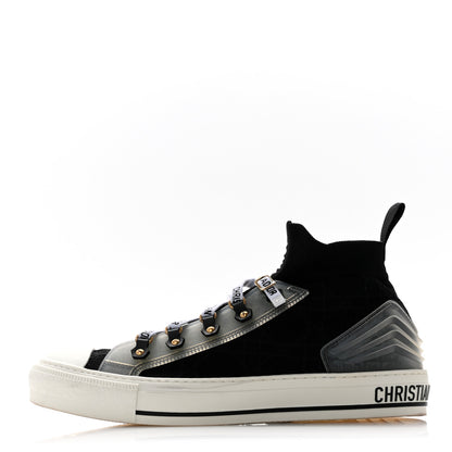 Christian Dior Technical Knit Calfskin Cannage Womens Walk'N'Dior High Top Sneakers 41 Black 1 of 12