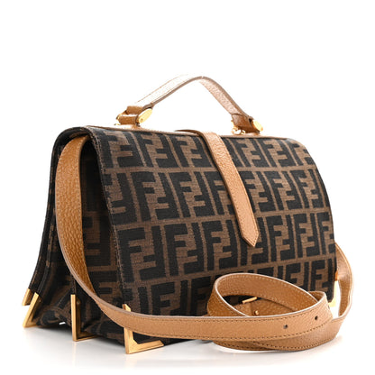 Fendi Zucca Classico No.1 Satchel Tobacco Camel Satin 2 of 10