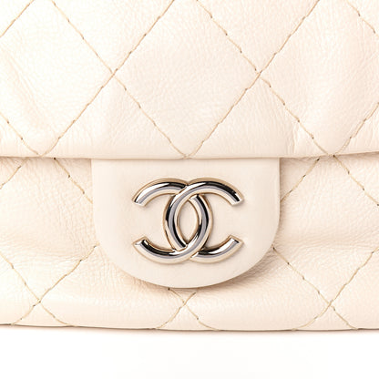 Chanel Glazed Calfskin Stitched On The Road Flap Ivory 12 of 13