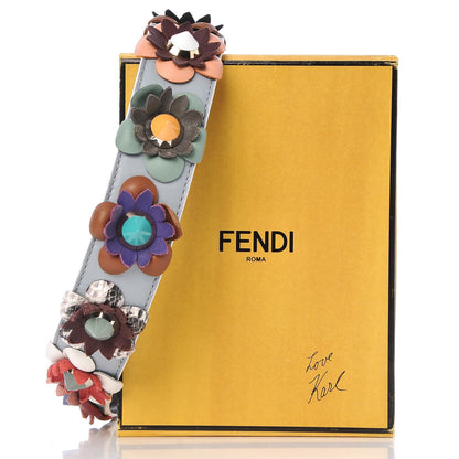 Fendi Vitello Dolce Flowerland Studded Strap You Polvere Black Multicolor 5 of 5