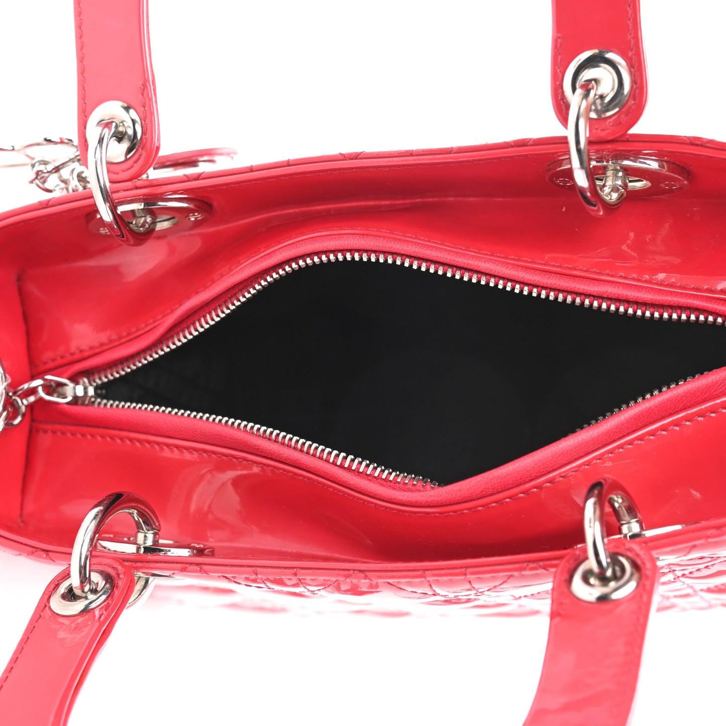 Patent Cannage Medium Lady Dior Fuchsia