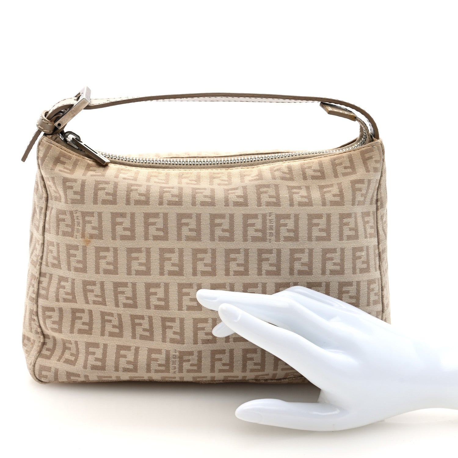 Fendi Zucchino Mini Pochette Tortora Pietra 1720914 – FASHIONPHILE