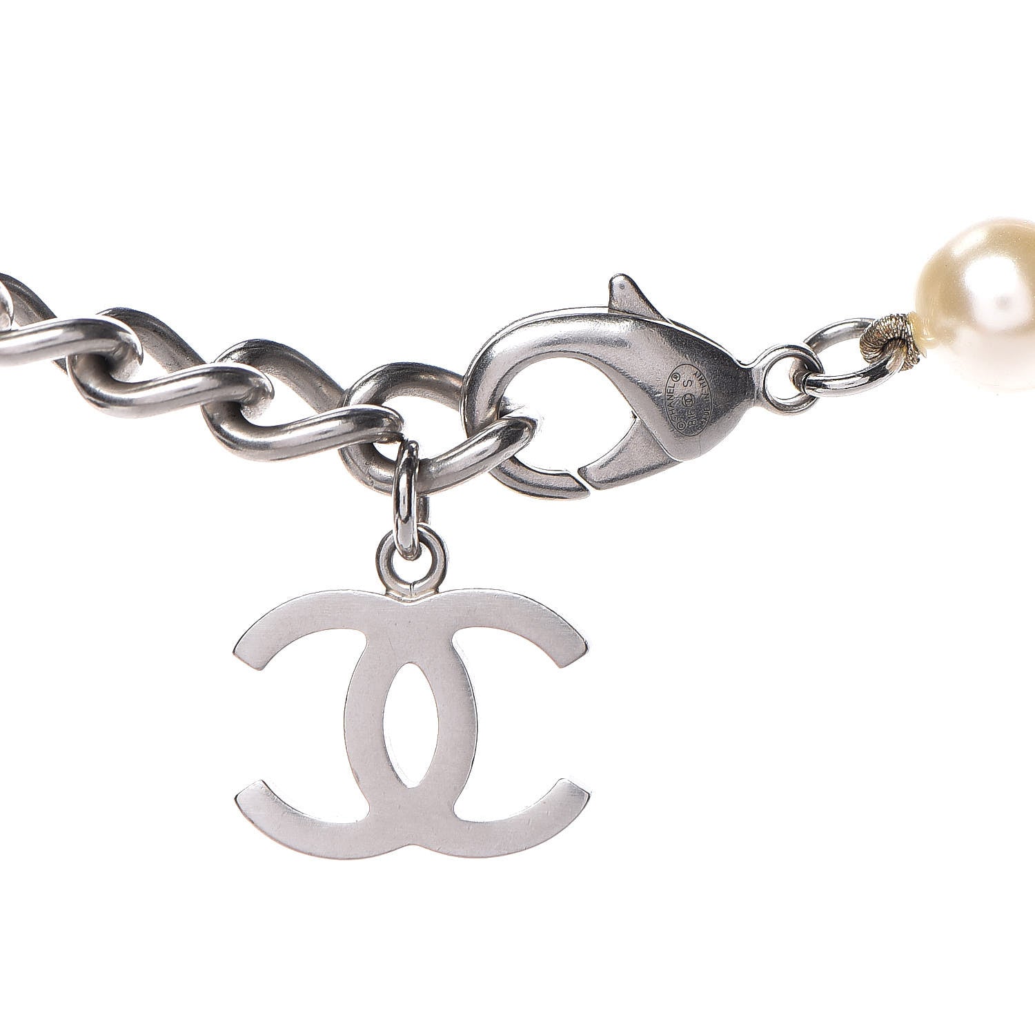 Chanel Pearl CC Short Necklace Silver 4 of 5