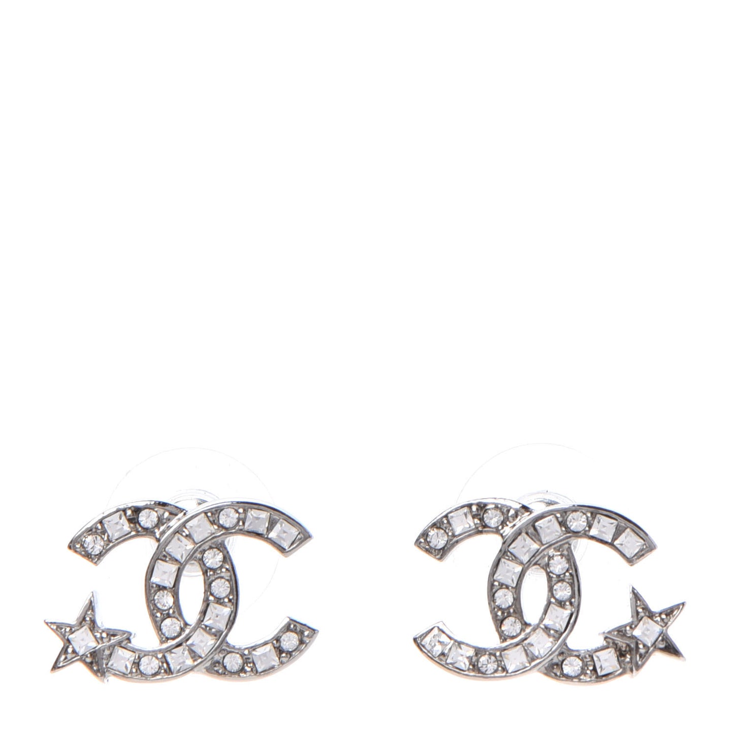 Crystal CC Starfall Earrings Silver