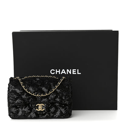Chanel Sequin Quilted Small Single Flap Black 11 of 11