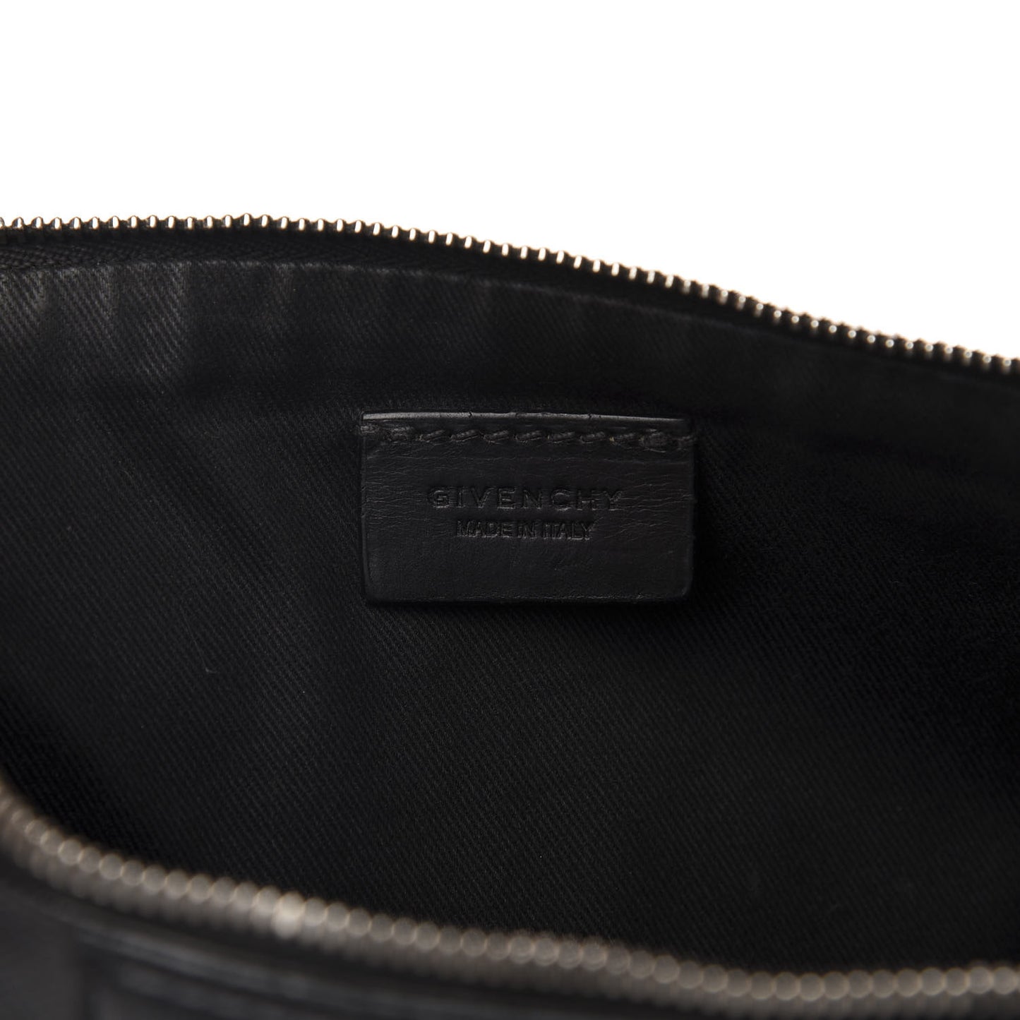 Textured Coated Canvas Medium Antigona Shark Jaw Cosmetic Pouch Black
