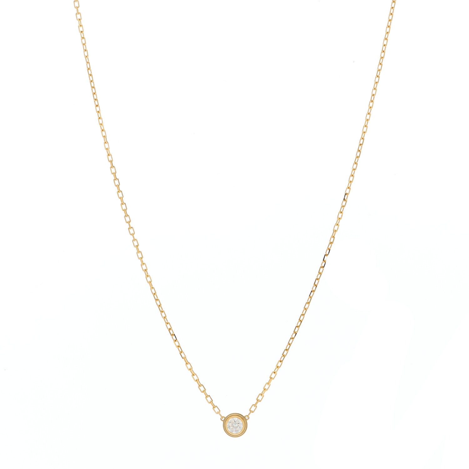 Cartier 18K Yellow Gold Diamond LM D'Amour Pendant Necklace 1 of 5