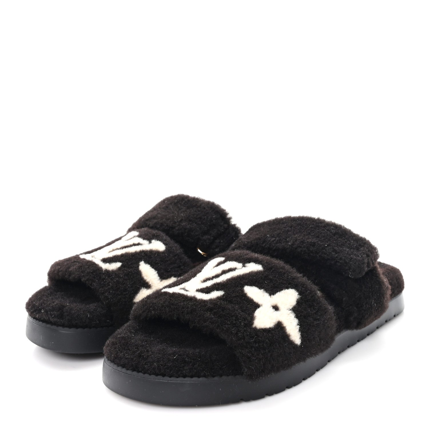 Louis Vuitton Shearling Monogram Giant LV Sunset Flat Comfort Mule 38 Brown 4 of 9