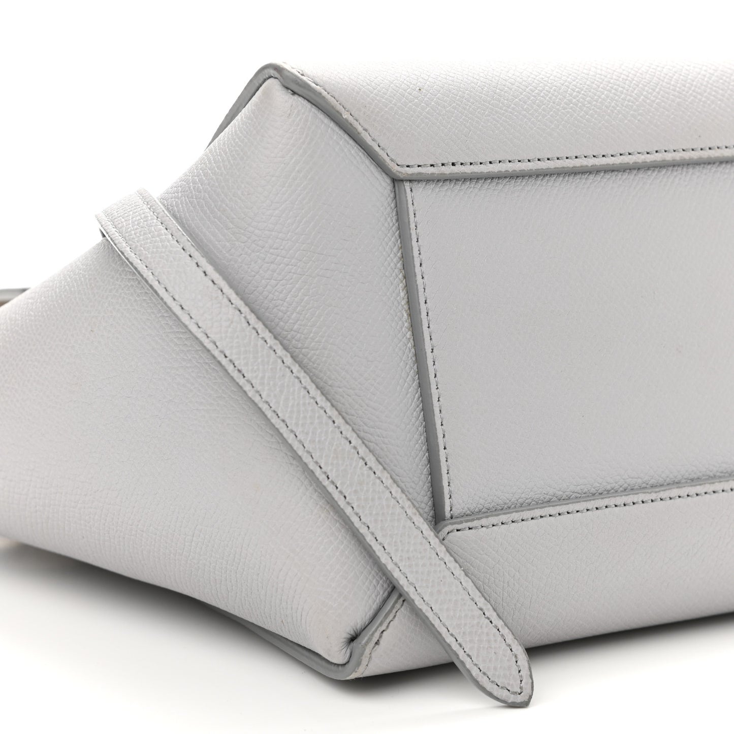 Grained Calfskin Micro Belt Bag Pearl Blue