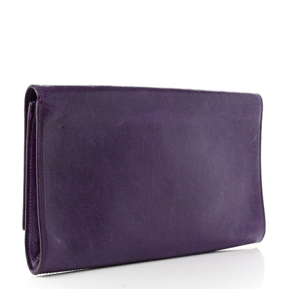 Saint Laurent Textured Patent Monogram Large Belle De Jour Clutch Purple 3 of 8