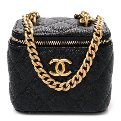 Chanel Caviar Quilted Sweetheart Mini Vanity Case Black 1 of 10