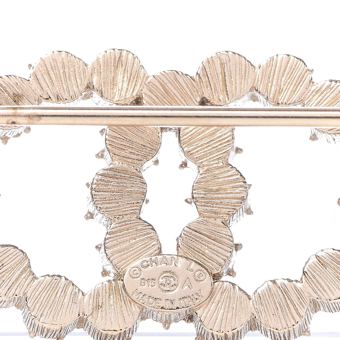 Crystal CC Flower Brooch Gold