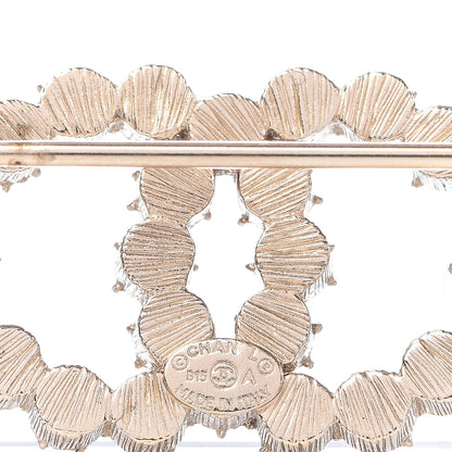 Chanel Crystal CC Flower Brooch Gold 4 of 4