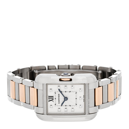 Cartier Stainless Steel 18K Pink Gold Diamond 23mm Tank Anglaise Quartz Watch 2 of 4