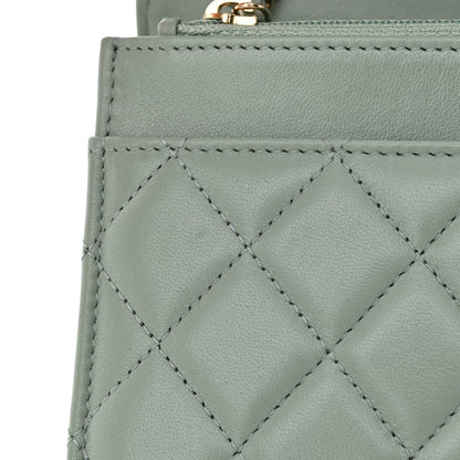 Chanel Lambskin Quilted Trendy CC Wallet On Chain WOC Grey 12 of 13