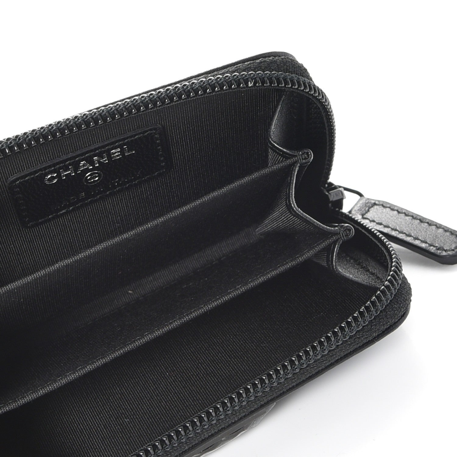 Chanel Lambskin Quilted Zip Around Boy Coin Purse Wallet So Black 5 of 7