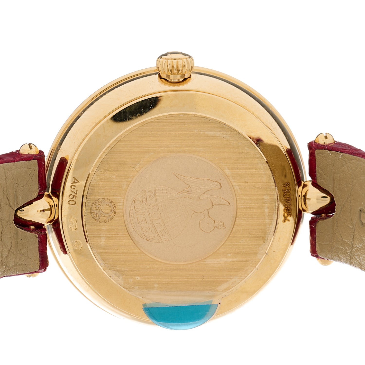 Omega 18K Yellow Gold Alligator Diamond Mother of Pearl 27mm De Ville Prestige Quartz Watch 424.53.27.60.55.001 4 of 4