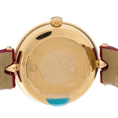Omega 18K Yellow Gold Alligator Diamond Mother of Pearl 27mm De Ville Prestige Quartz Watch 424.53.27.60.55.001 4 of 4