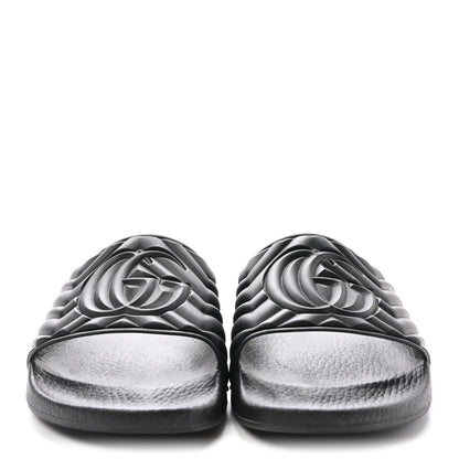 Gucci Rubber Matelasse Interlocking G Mens Slide Sandals 7 Black 3 of 9