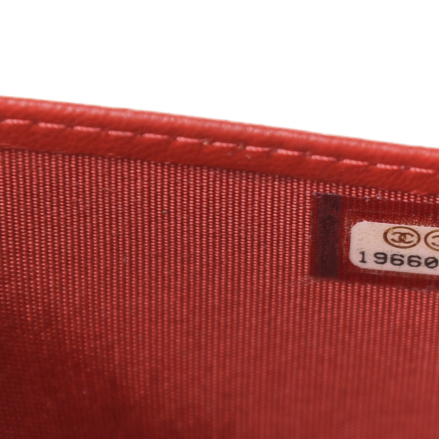 Lambskin Quilted Boy Yen Wallet Red