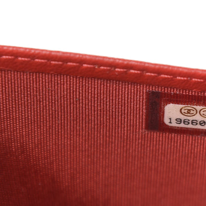 Chanel Lambskin Quilted Boy Yen Wallet Red 8 of 8