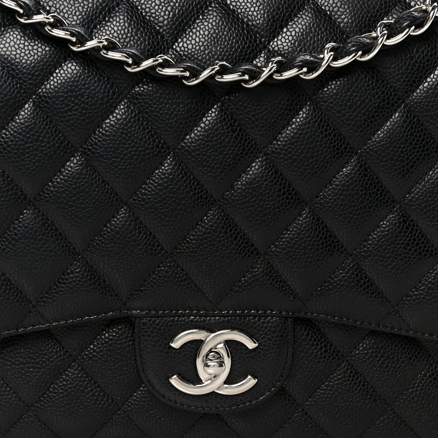 Caviar Quilted Maxi Double Flap Black