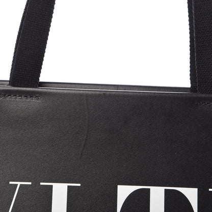 Valentino Garavani Printed Calfskin VLTN Tote Black 7 of 10
