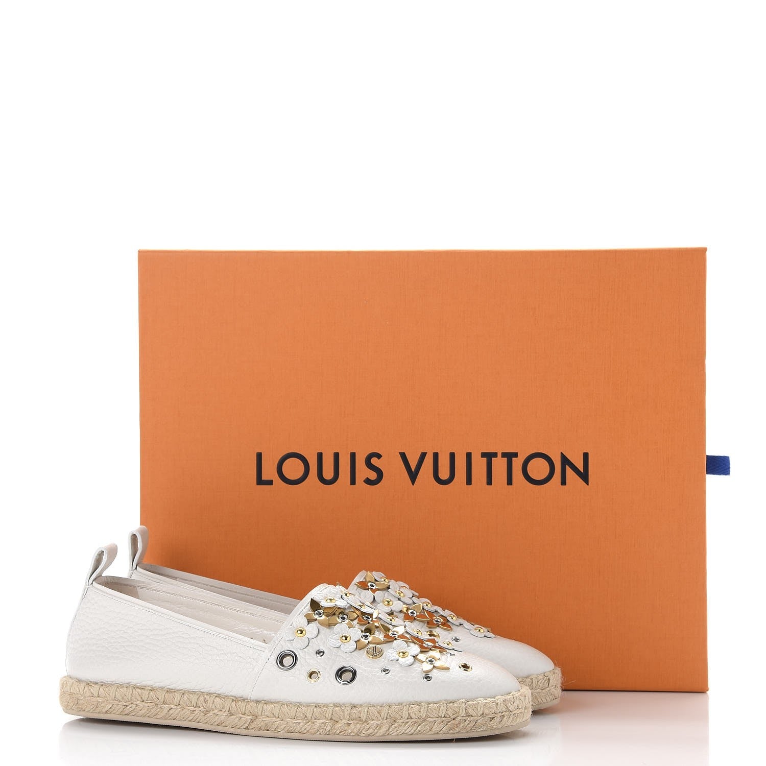 Louis Vuitton Calfskin Tropical Bloom Espadrille Flat 38 White 9 of 9