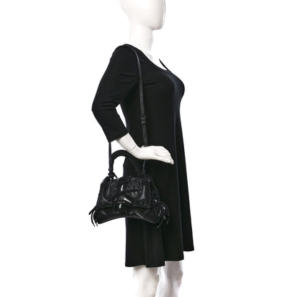 Balenciaga Faux Calfskin Fabric Small Sneakerhead Top Handle Bag Black 2 of 10