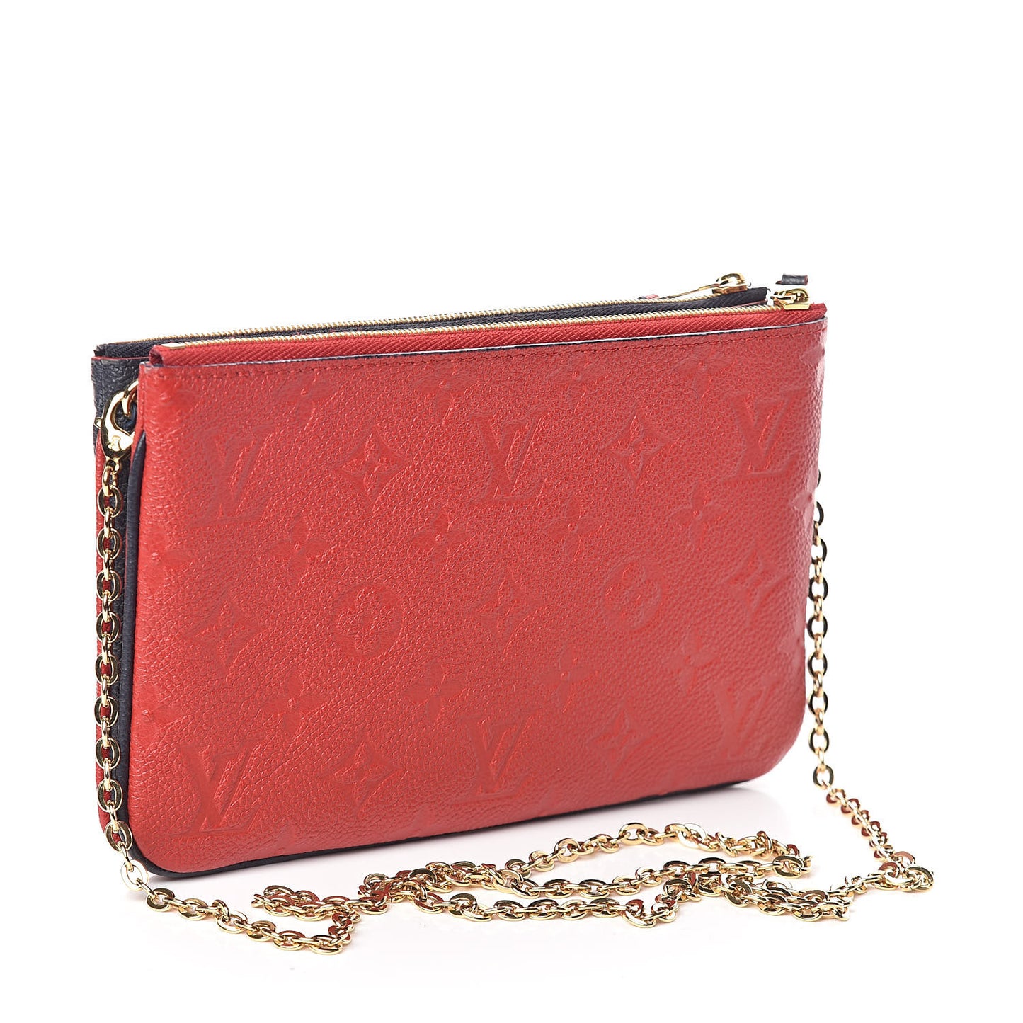 Empreinte Double Zip Pochette Marine Rouge