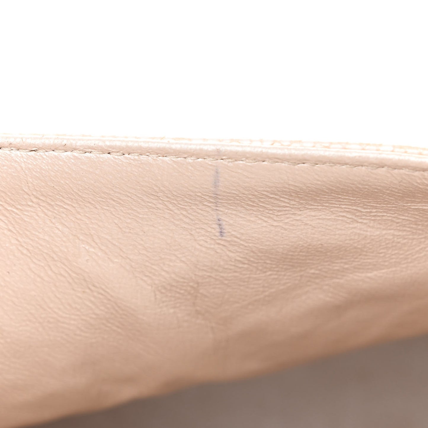 Iridescent Caviar Quilted Jumbo Double Flap Beige