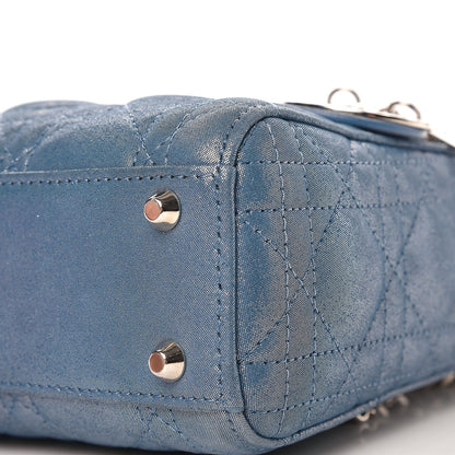 Christian Dior Metallic Lambskin Cannage Mini Lady Dior Blue 8 of 9